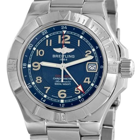 breitling blue face watch